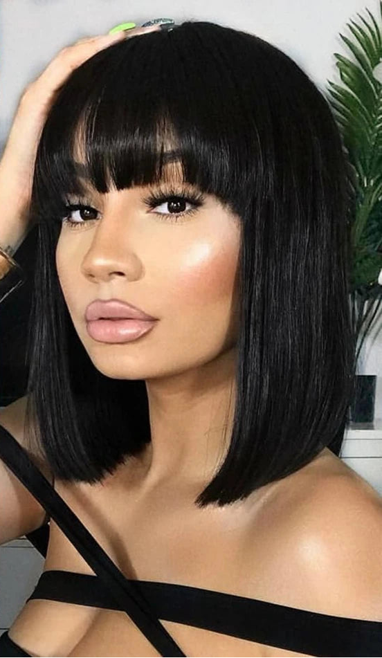 Straight Human Hair Wig – Premium Quality, Natural Look, Comfortable Fit