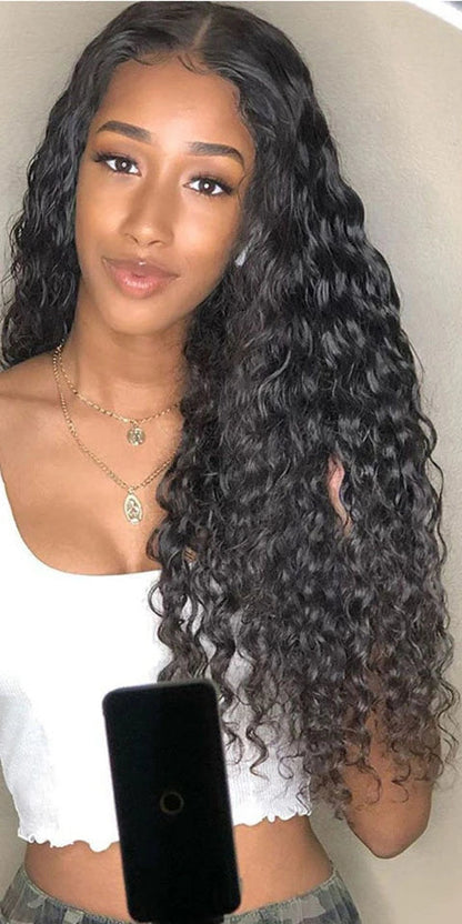 Premium Water Wave Clip-In Hair Extensions – 100% Human Hair, Natural Color, 12-26 Inches