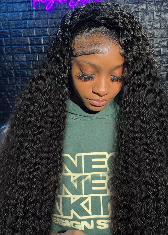 Light Brown Swiss Lace Deep Wave Wig – 100%  Human Hair