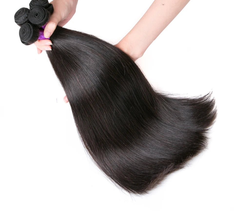 Luduna 100% Virgin Straight Human Hair Bundles – Extensions (1/3/4 Bundle Deals)