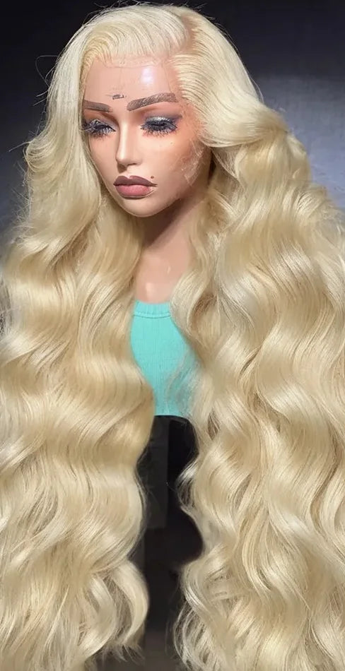Le Mythe 613 Blonde Body Wave HD Lace Frontal Wig – Pre-Plucked, 26+ Inch, 100% Human Hair