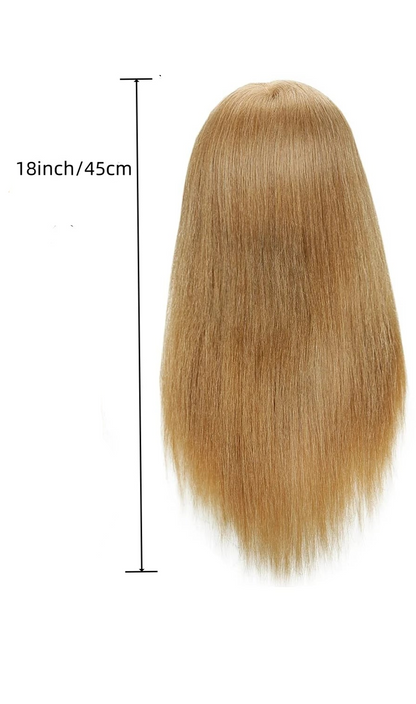 100% Real Hair Mannequin Head - 22-24 Inch, Thick 180% Density for Hairdressing, Braiding, and Styling Practice