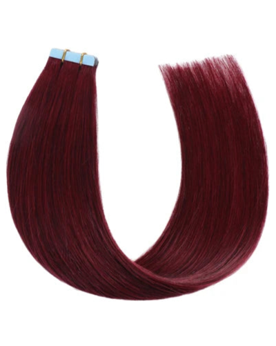 Salon Quality Straight Tape-In Hair Extensions | 100% Premium Human Hair, 20 Pcs/Lot, Reusable Blue Tape