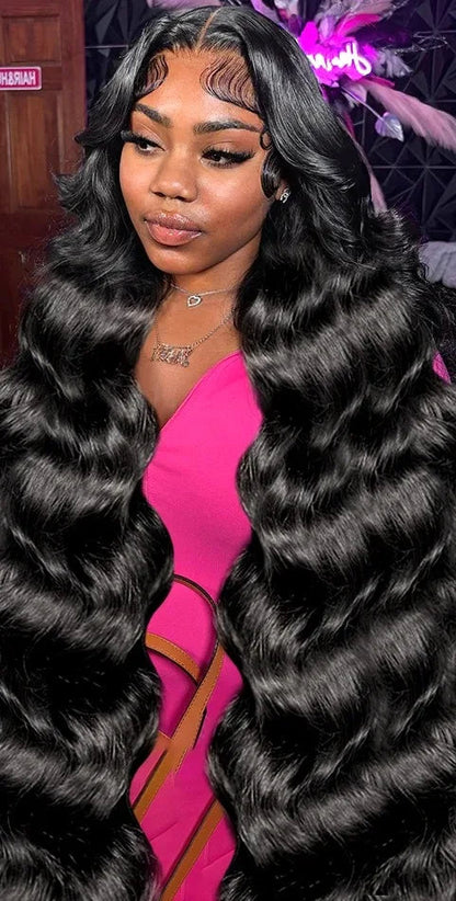 HD Lace Front Body Wave Human Hair Wig – 26"+ Long, 100% Virgin Human Hair, Pre-Plucked Natural Hairline, Transparent Swiss Lace