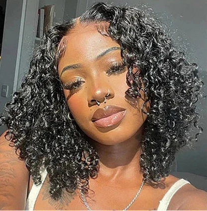 Jerry Curl Lace Front Wig – Lace Part & Lace Closure, Transparent Swiss Lace, Short Length (4-16 Inch)