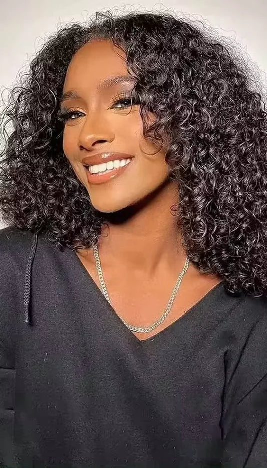 Deep Wave Vietnamese Remy Human Hair Lace Front Wig – 13x4 & 4x4 Frontal, Short Length (4-16 inches)