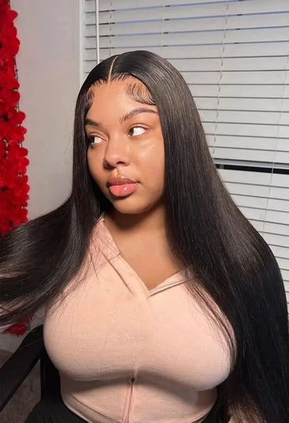 Straight Full Lace & Lace Front Wigs – 26+ Inches, Transparent Swiss Lace, Darker Dyeable Colors