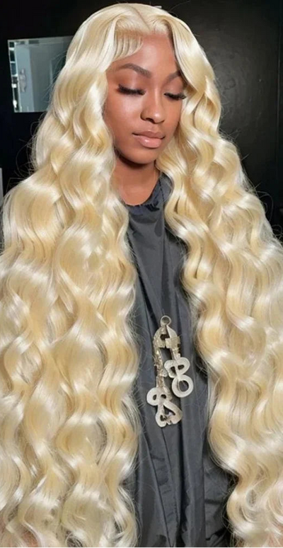 Long Body Wave Lace Front Wig – 26+ Inch, Transparent Lace, Human Hair, Available in Small, Medium, & Large Caps