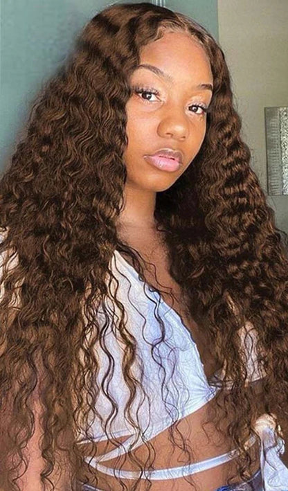 Curly T-Part Glueless Synthetic Lace Wig – Natural Light Brown Lace for Daily Use