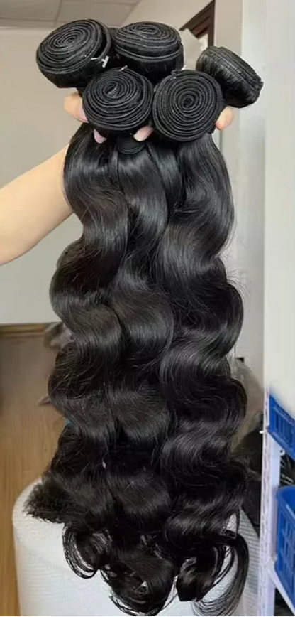 Virgin Body Wave Human Hair Extensions - 100% Natural & Dye-Friendly Weave