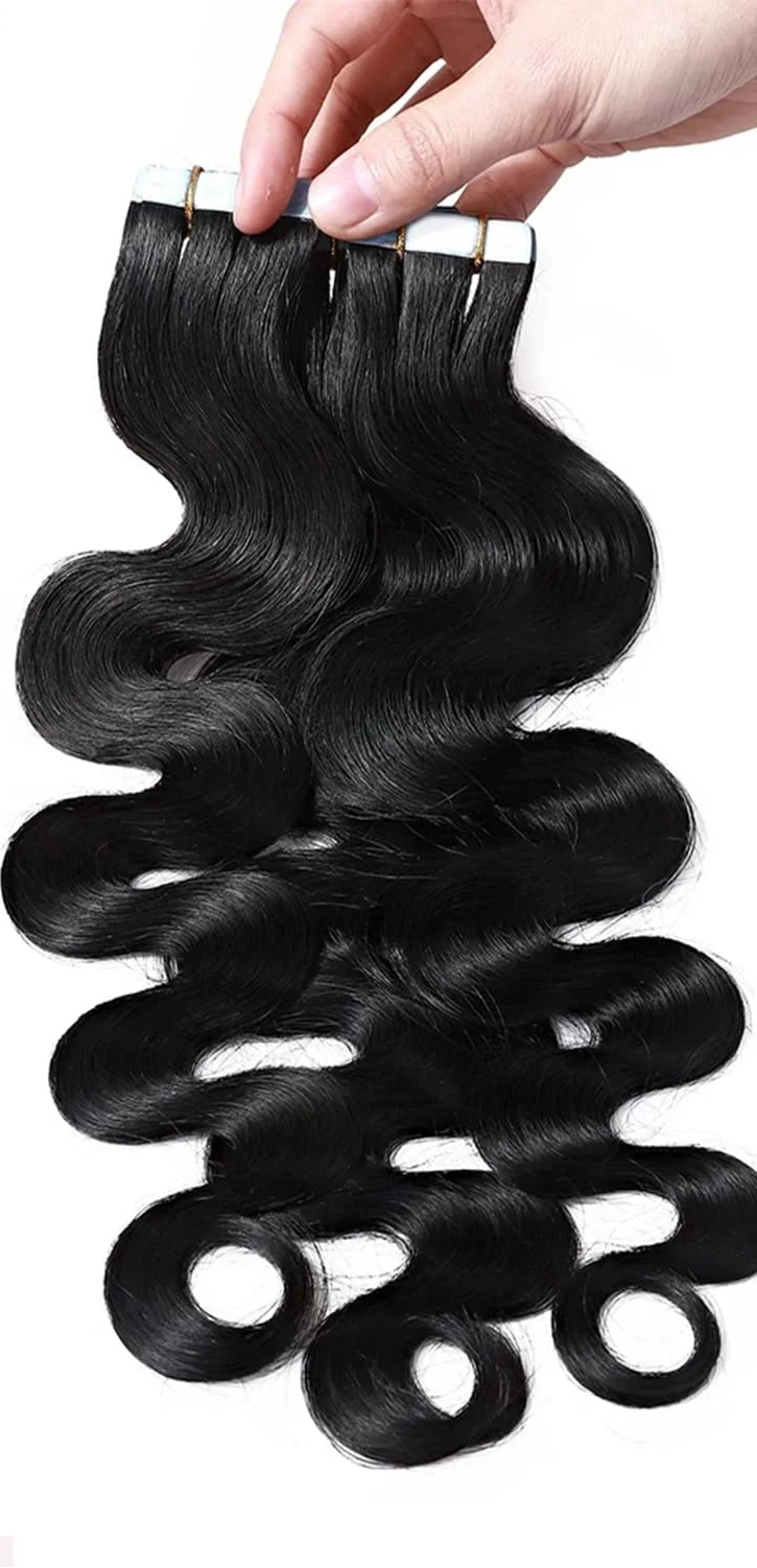 Virgin Body Wave Tape-In Human Hair Extensions | 100% Real Virgin Hair | Soft, Natural Look | Reusable & Long-Lasting