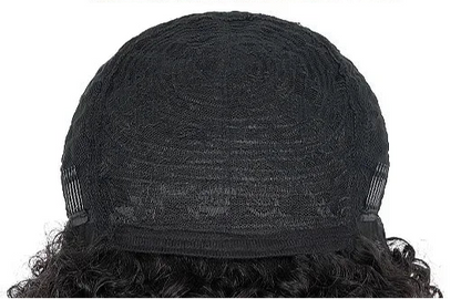 Short Jerry Curl Wig – 100% Virgin Human Hair, Afro Kinky Curly Wig with Bangs, 6-Inch Bob Style