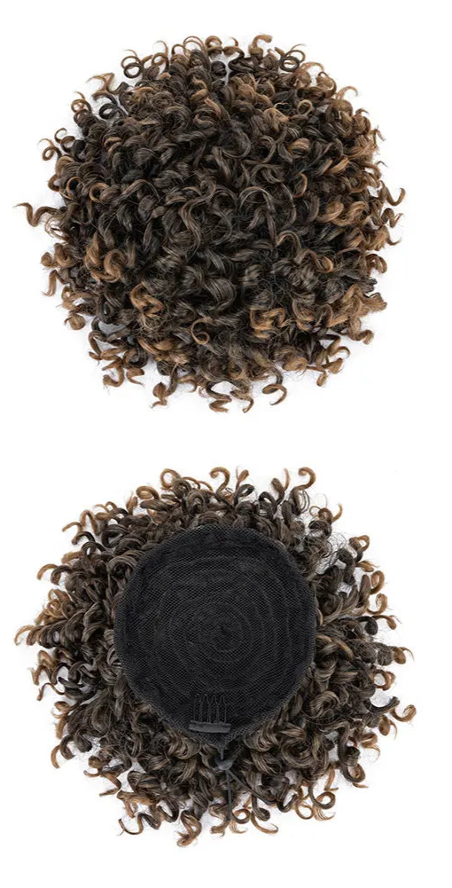 Curly Chignon Clip-In Bun – High-Quality Synthetic Fiber, 8-Inch, Tangle-Free, Available in Multiple Colors