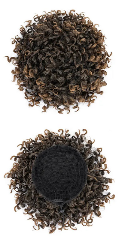 Curly Chignon Clip-In Bun – High-Quality Synthetic Fiber, 8-Inch, Tangle-Free, Available in Multiple Colors
