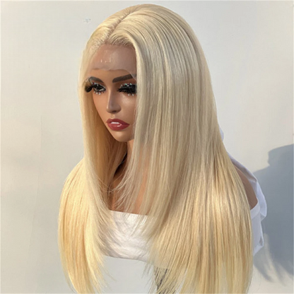 Layered Straight Synthetic Lace Front Wig – Natural Pre-Plucked Hairline & T-Part Glueless Design