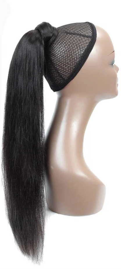 Ombre Straight Clip-In Wrap Around Ponytail – 100% Human Hair, Dye & Heat Safe