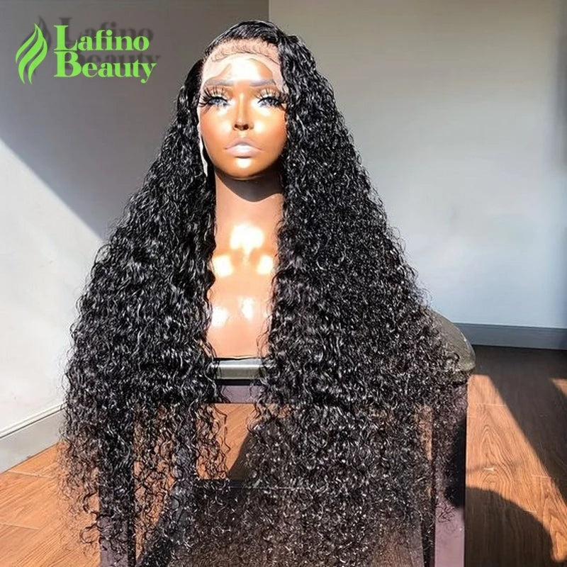 26+ Inch Deep Wave Human Hair Lace Front Wig – Pre-Plucked, 13x4 & 13x6 HD Lace