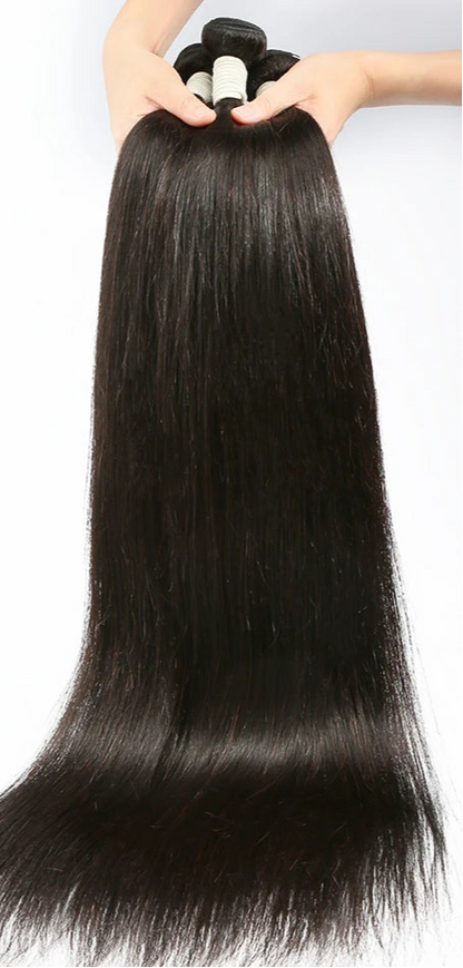 Premium Straight Human Hair Weave - Machine Double Weft, Permed, No Chemical Processing, Suitable for Darker Dyes