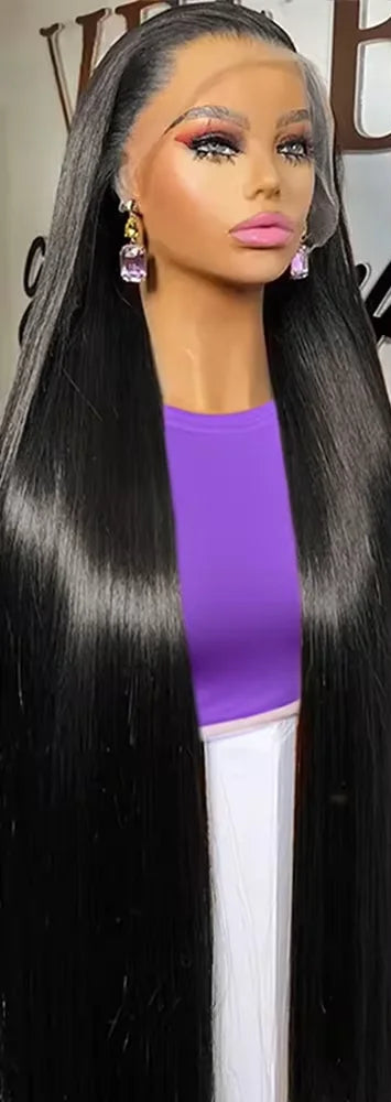 26+ Inch Transparent Lace Front & Closure Wig – Straight Human Hair, Dyeable in All Colors"