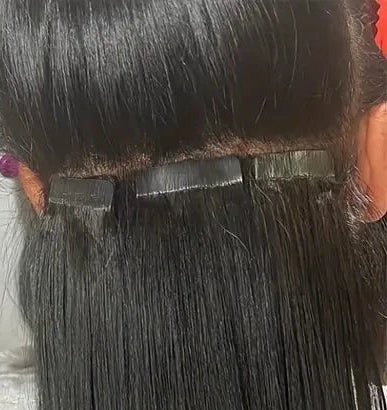 VeSunny Tape-In Hair Extensions | 18-24 Inches, Straight, 100% Real Human Hair, Bulk 20 Pieces