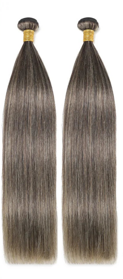 Premium 30-Inch Silver/Gray Straight Human Hair Weave Bundles – Full Cuticle Aligned, Dyeable, Restylable