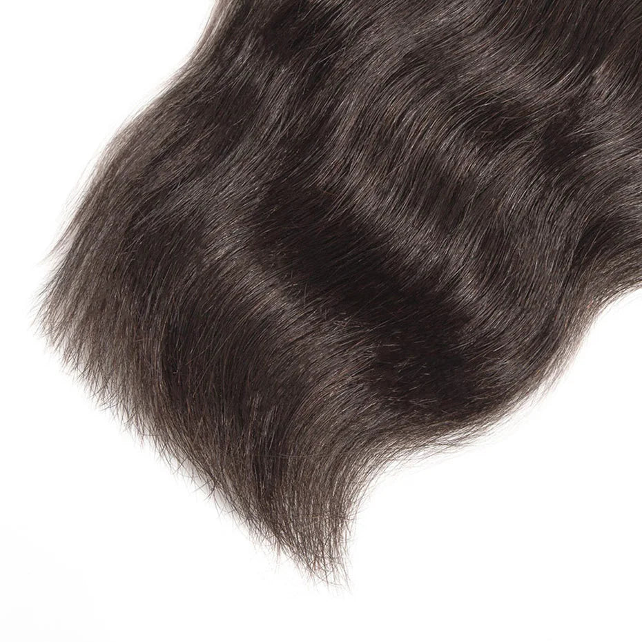 30-34 Inch Raw Virgin Straight Human Hair Bundles - 100% Natural Double Weft Extensions