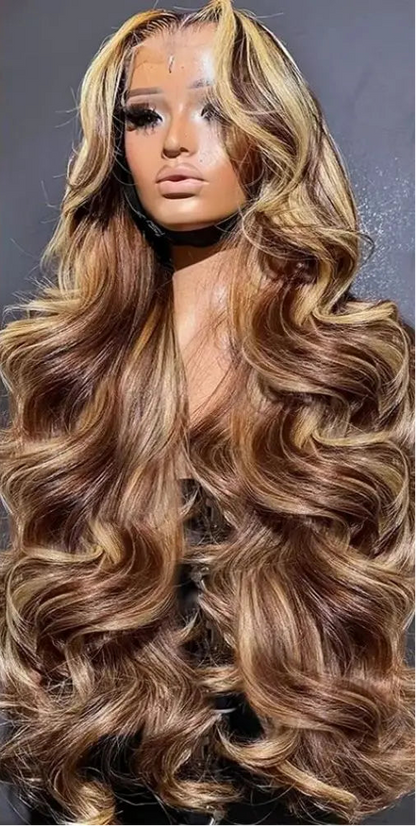 Premium 13x6 Lace Front Body Wave Human Hair Wig – 100% Virgin Human Hair, Natural Pre-Plucked Hairline, 26"+ Length, Versatile Styling