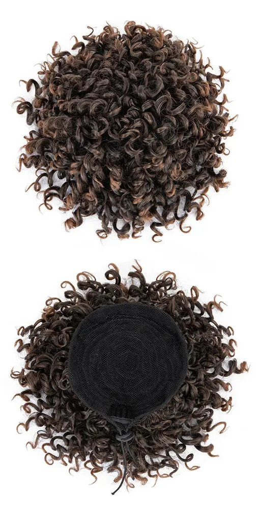 Curly Chignon Clip-In Bun – High-Quality Synthetic Fiber, 8-Inch, Tangle-Free, Available in Multiple Colors