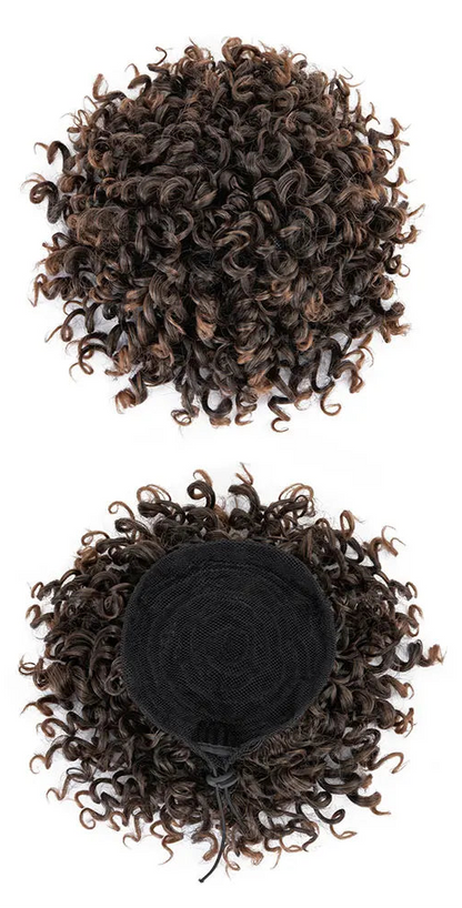Curly Chignon Clip-In Bun – High-Quality Synthetic Fiber, 8-Inch, Tangle-Free, Available in Multiple Colors