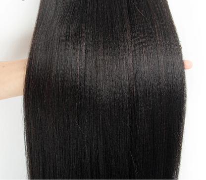 Light Yaki Straight Tape-In Hair Extensions | 100% Human Hair | Natural Black 1B# | 20pcs per Set