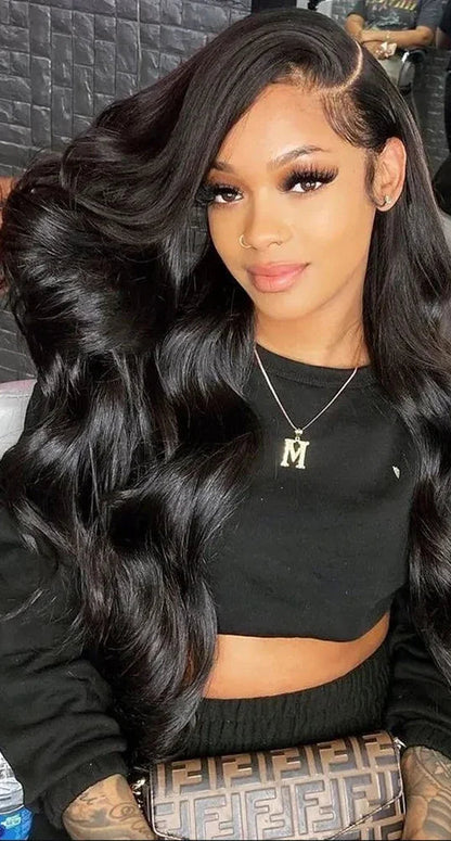 Long 26+ Inch Body Wave Lace Front Wig – 13x6 & 13x4 Swiss Lace Frontal, Transparent Lace, 100% Human Hair
