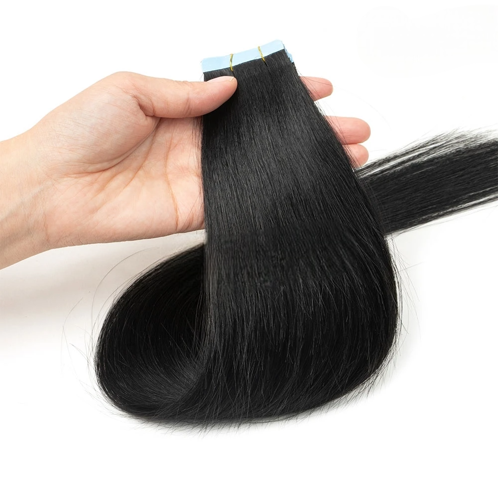 Premium 100% Human Hair Tape-In Extensions | 12-24 Inch Lengths | Jet Black, Natural Black, Blonde & More