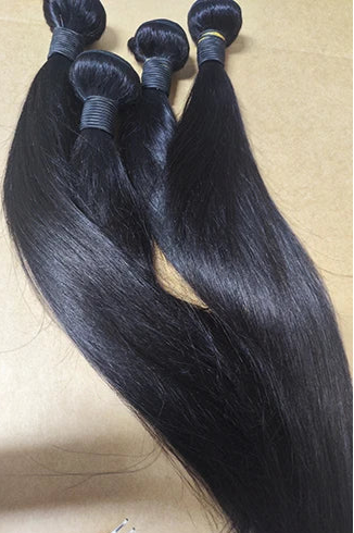 Premium Straight Human Hair Bundles - 10-40 Inch, Machine Double Weft, 100% Raw Human Hair, Minimum Shedding, Can Be Dyed & Curled