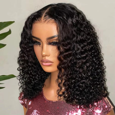 Brazilian Remy Jerry Curl Lace Front Wig – Lace Part & Lace Closure, Transparent Swiss Lace, Short Length (4-16 Inch)