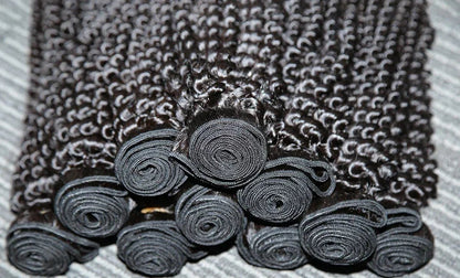 Deep Wave Hair Bundles - 100% Human Hair Extensions, Natural Color, Machine Double Weft