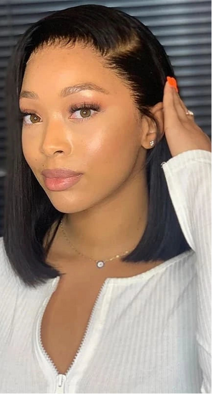 Straight Lace Front Wig – Hair 13x4 Frontal, Short Length (4-16 inches)