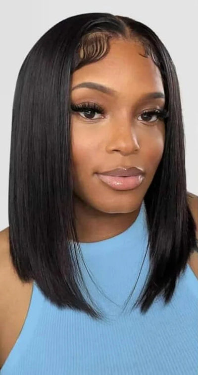 Short Straight Brazilian Remy Lace Wig – Light Brown Swiss Lace Frontal Wig