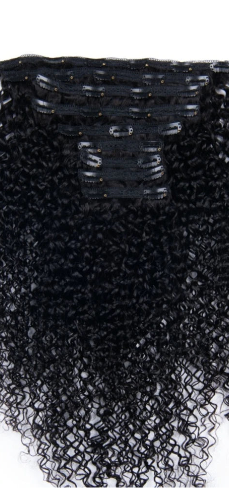 Natural Curly Clip-In Human Hair Extensions – 100% Dyeable & Perm-Friendly Hair