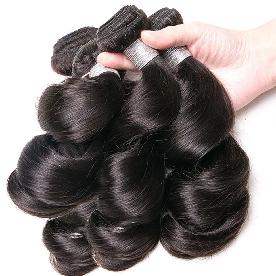 Vallbest Loose Wave Human Hair Bundles – 100% Virgin Hair, 1/3/4 PCS, Tangle-Free & Restyleable