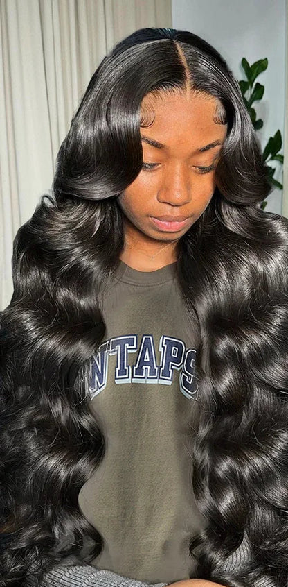 Long 26+ Inch Body Wave HD Lace 360 Lace Frontal Wig – Transparent Swiss Lace, 100% Human Hair