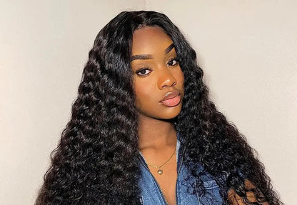 26-Inch Curly Lace Front Wig – Pre-Plucked Hairline, Transparent Lace, 180-200% Density