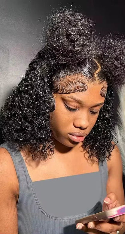 Deep Wave Vietnamese Remy Human Hair Lace Front Wig – 13x4 & 4x4 Frontal, Short Length (4-16 inches)