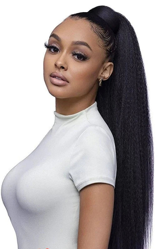 VIPBeauty Afro Kinky Curly Drawstring Ponytail – Mongolian Human Hair, Perm & Dye Friendly