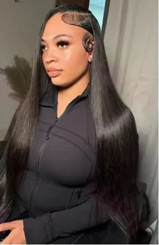 26-Inch Straight Virgin Hair 370 Lace Wig – Transparent Swiss Lace for Flawless Style