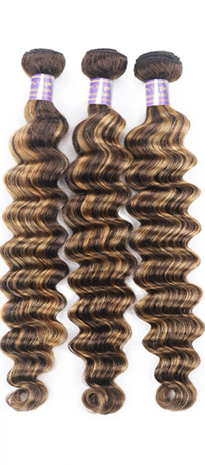 Premium Loose Deep Wave Human Hair Bundles – Ombre Colored, Natural, and Dye-Friendly