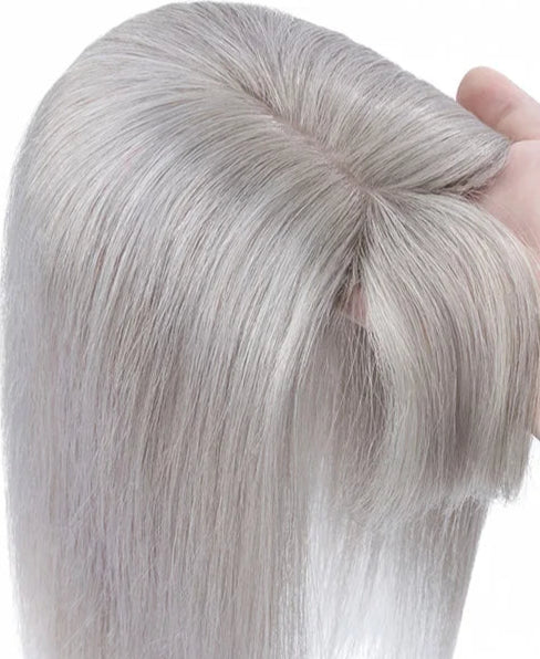 100% Real Human Hair Topper with Bangs – Natural Look, Tangle-Free, Multiple Colors & Sizes