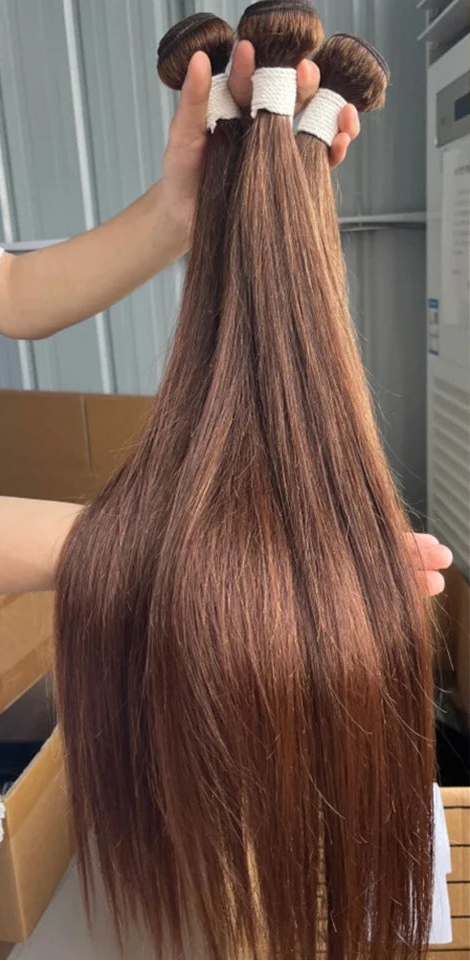 Brown Straight Hair Bundles with HD Lace Closure – Virgin Human Hair