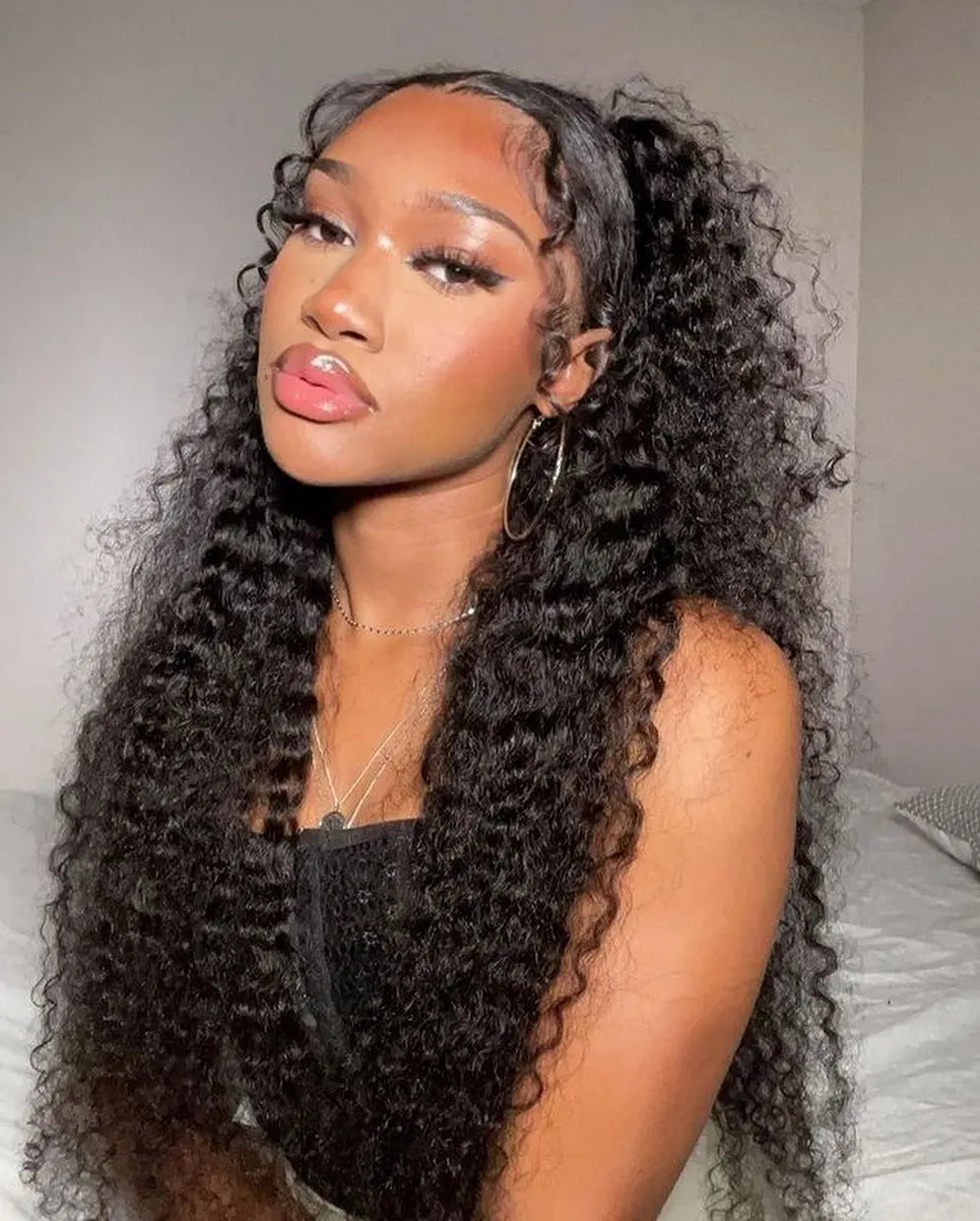 Long Deep Wave Lace Front Wig – 360 Full Lace, 13x6 Deep Part, Transparent Lace