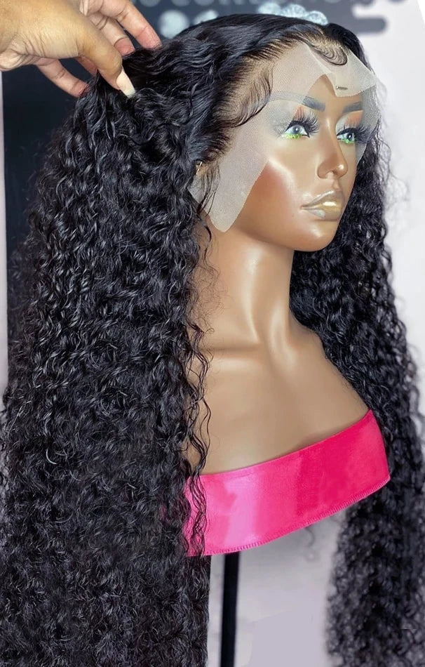 Deep Wave HD Lace Frontal Wig – 13x6 Lace Front, 100% Human Hair, 26-40 Inch, Pre-Plucked Hairline, 150%-250% Density
