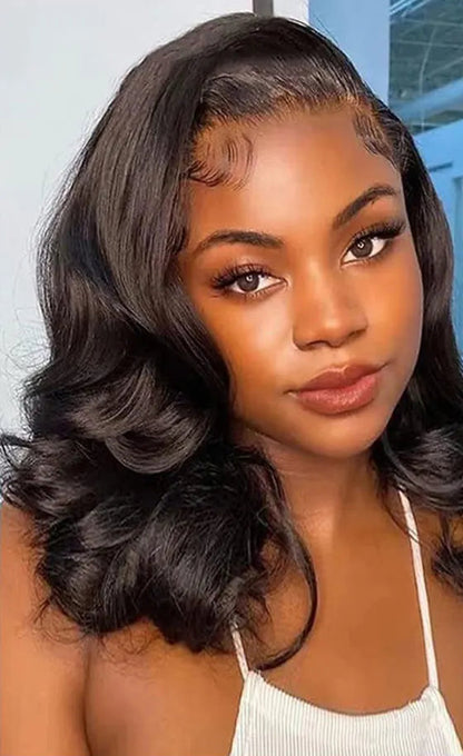 Short Body Wave Wig – 100% Hair, 13x4 & 5x5 Transparent Lace Wig